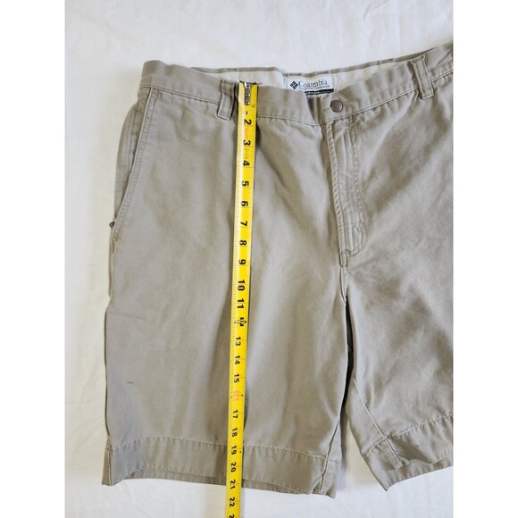 Columbia Sportswear Co. Men's Size 38 Khaki Chino Shorts Embroidered Pocket Logo - Picture 10 of 16